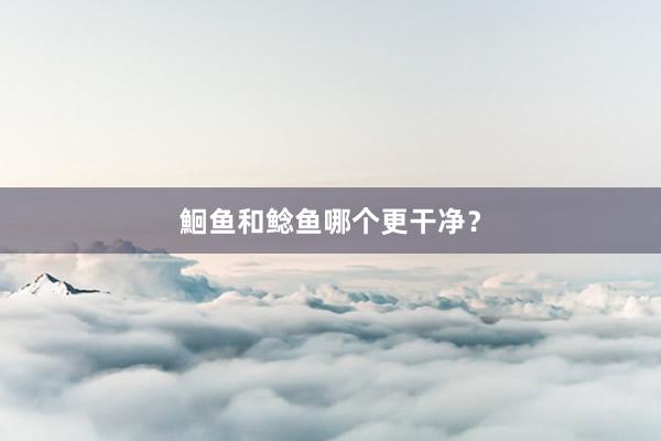 鮰鱼和鲶鱼哪个更干净？